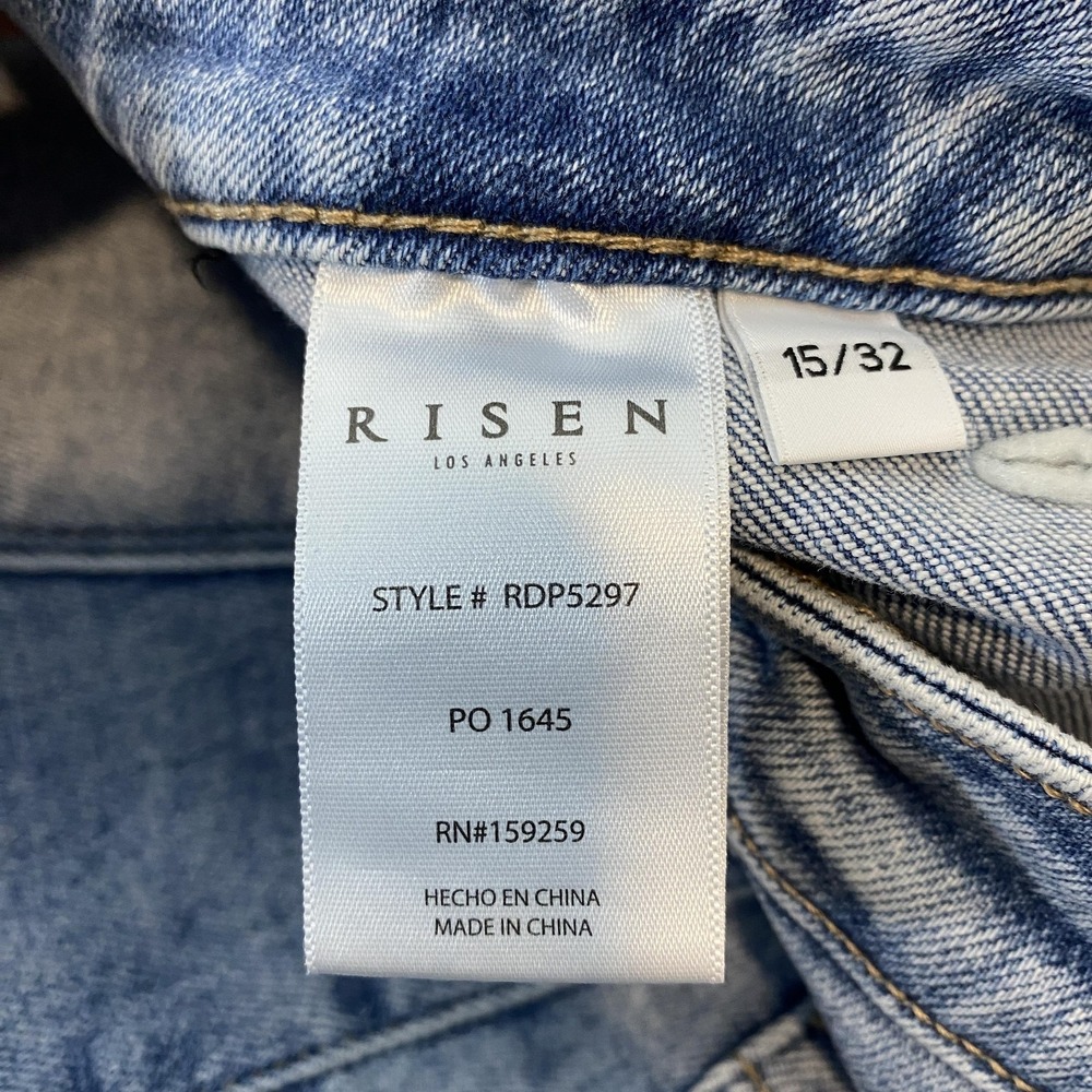 Risen Flare Jeans Womens 15/32 Blue Boho Hippie High Rise Stretch Denim RDP5297 - Picture 5 of 13